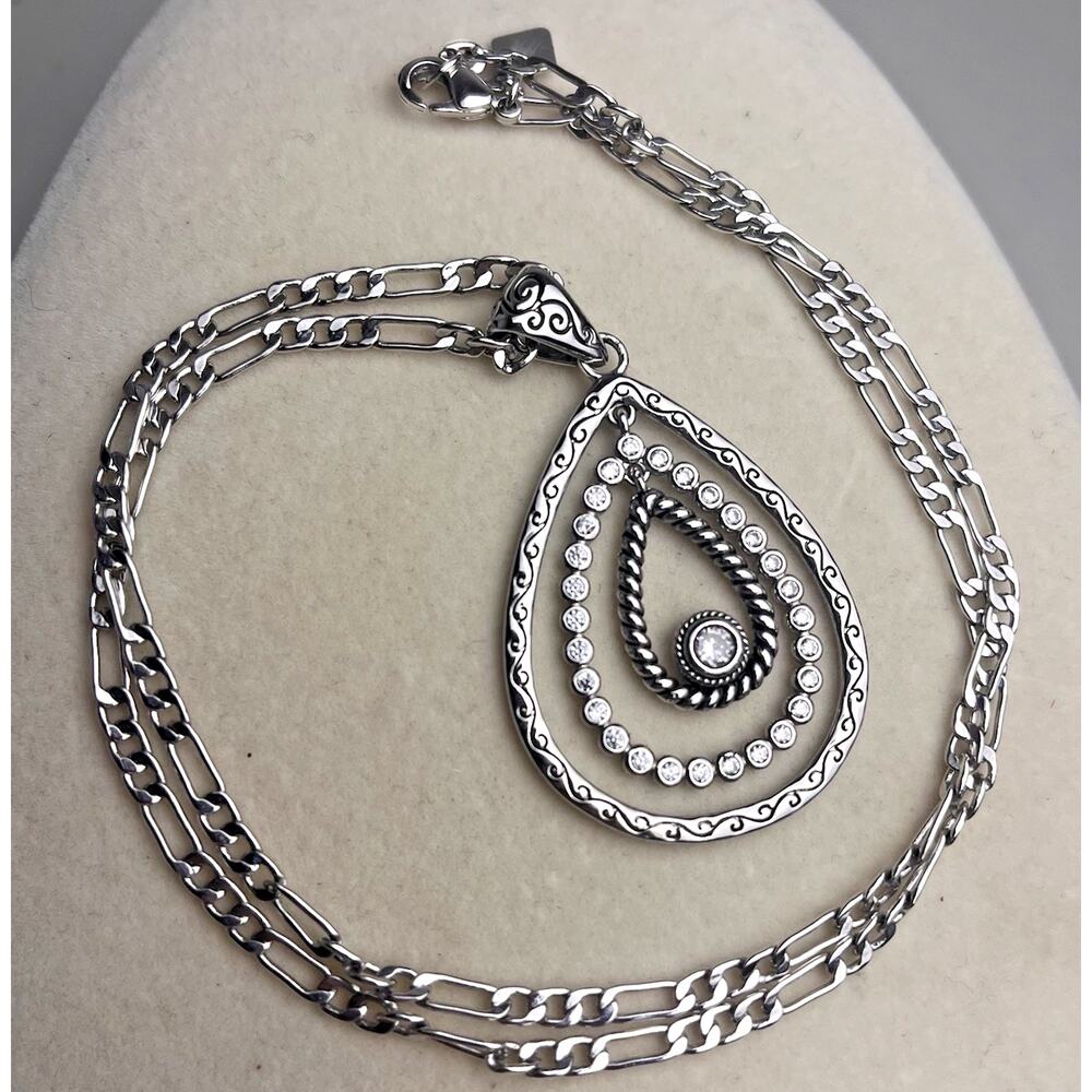 Montana Silversmiths Hidden Treasure Raindrop CZ Pendant Western Necklace 20"